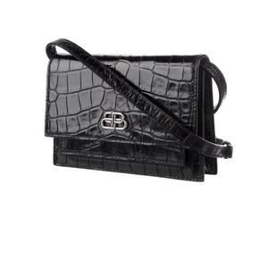 Balenciaga Sharp XS Belt Bag/crossbody – Black Croc Embossed Leather – NWT $895
